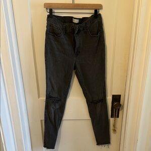 Madewell Black Stretch Skinny Jeans - Distressed